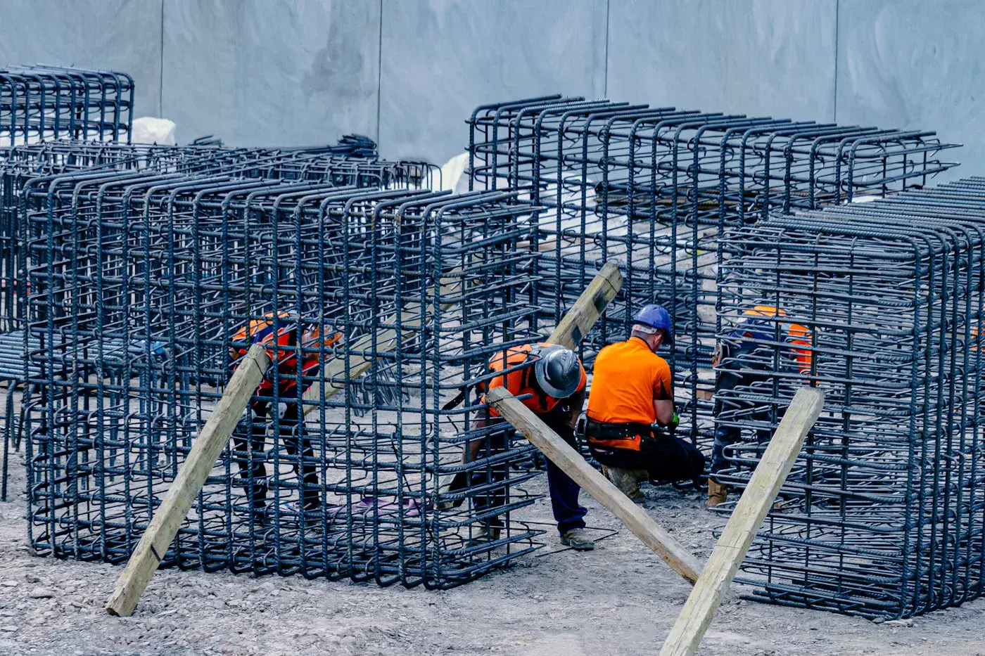 Steel reinforcement placed and tied before the pour — where the real strength of a structure is decided